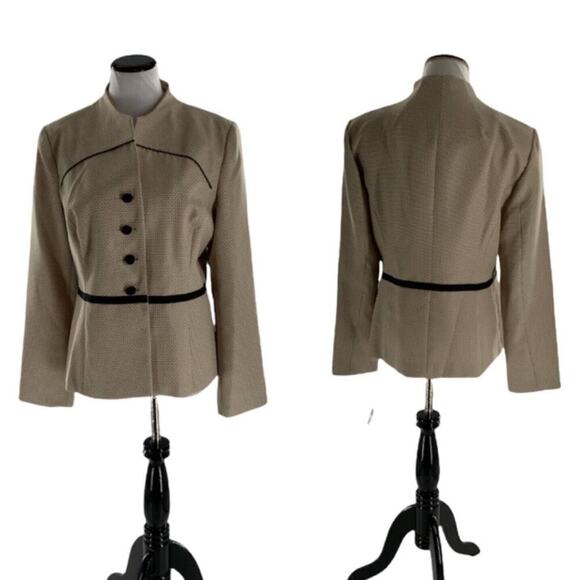 Danillo Womens Long Sleeves Round Neck 4 Button Blazer Lined Suit Jacket Size 12 - Picture 1 of 9